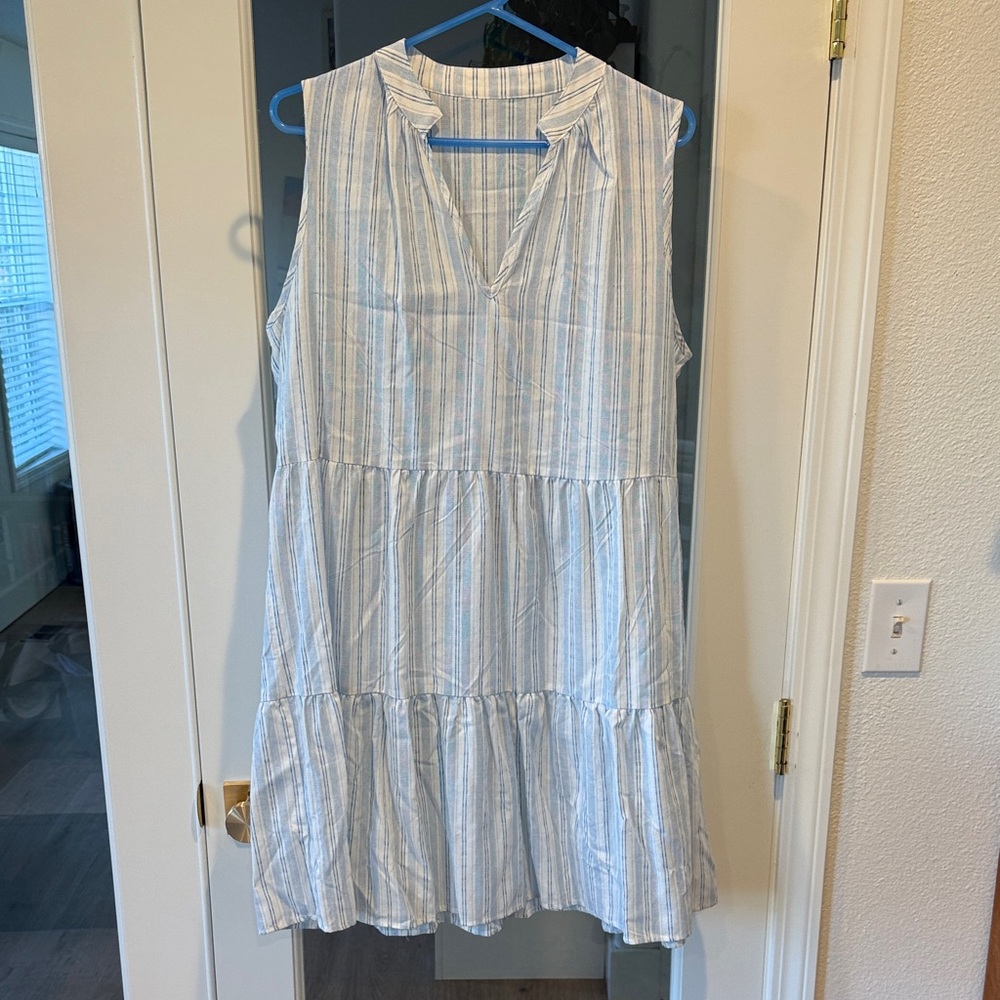 Cupshe Blue and White Striped Mini Dress